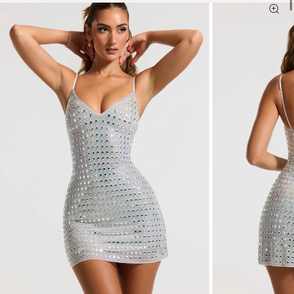 Oh Polly Silver Mini Dress